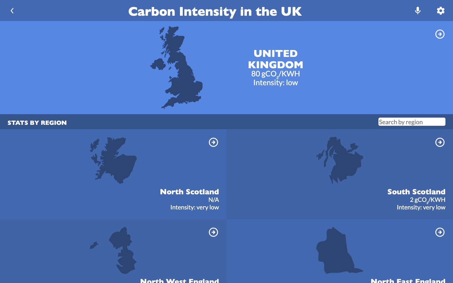 Image from the Carbon Intensity website